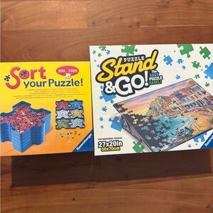 Ravensburger Puzzle Stand & Go with Sorter - Blue and Yellow
